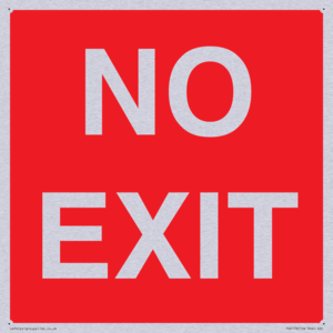 NO EXIT red background